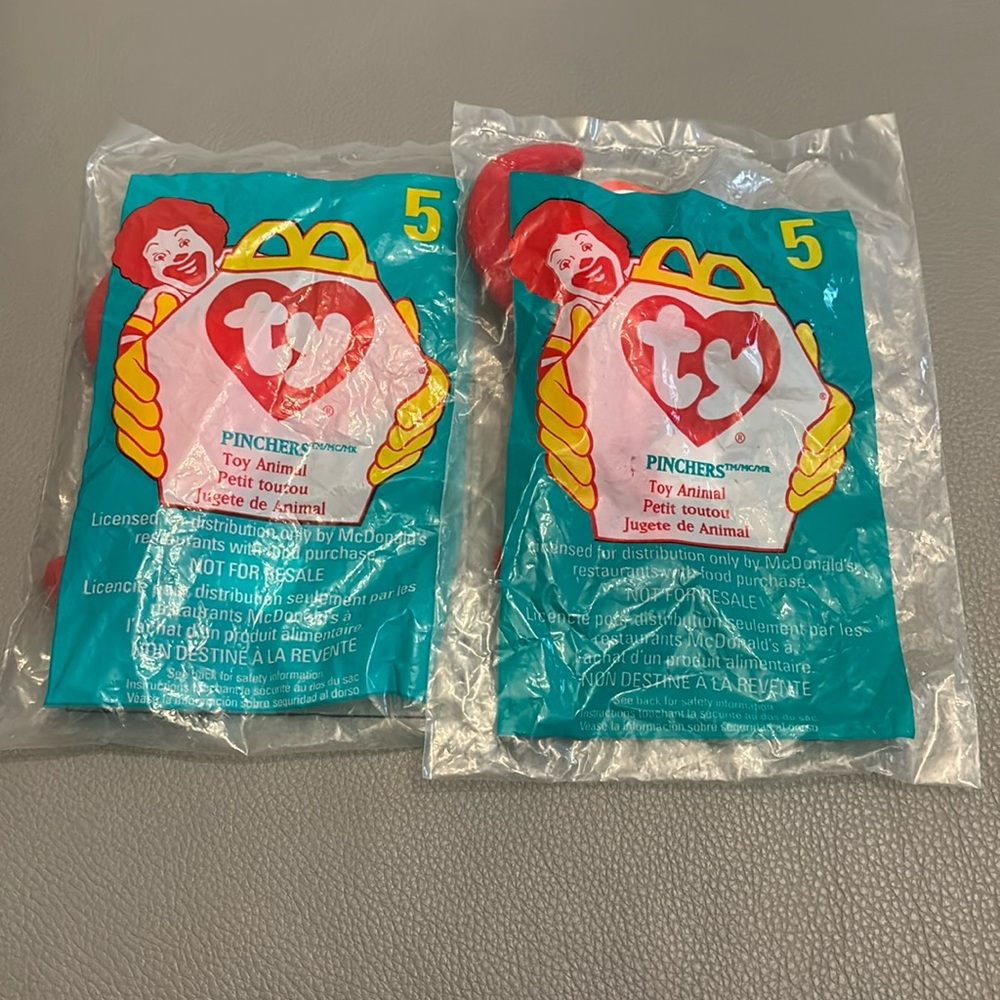 **RARE WITH ERRORS** Vintage McDonald’s Teenie Beanie Babies #5 Pinchers